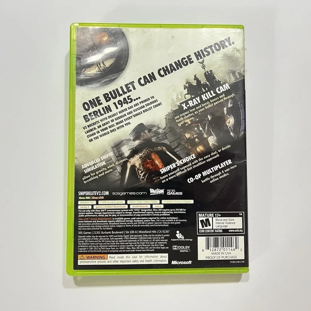 Sniper Elite ~ Microsoft XBOX 360 Game ~ Complete W/ Manual -‎ CIB